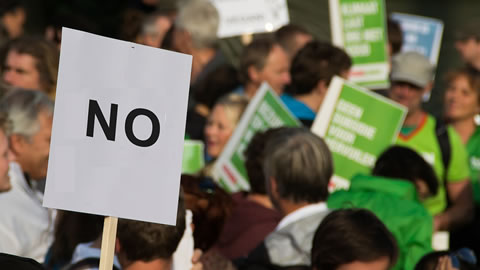 placard with the word No