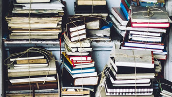 piles of books