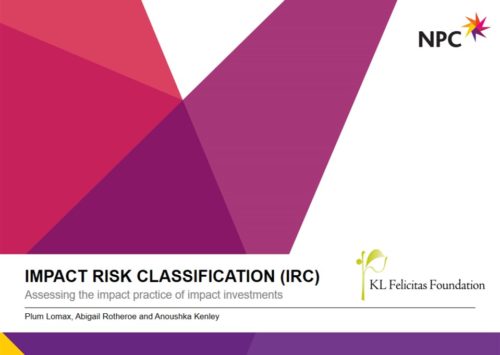 Impact risk classification report front cover