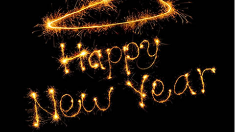 Happy new year in sparklers