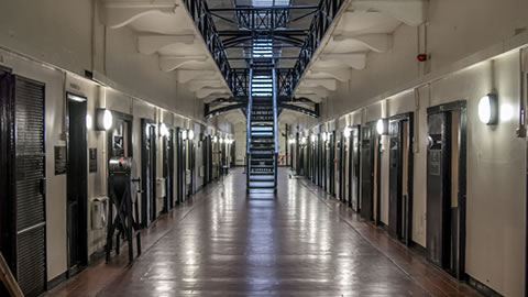 empty prison hallway