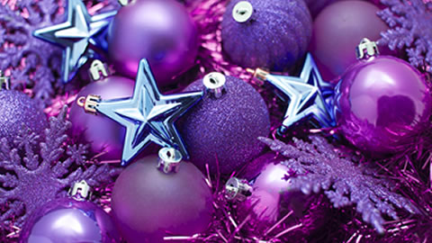 purple Christmas decorations