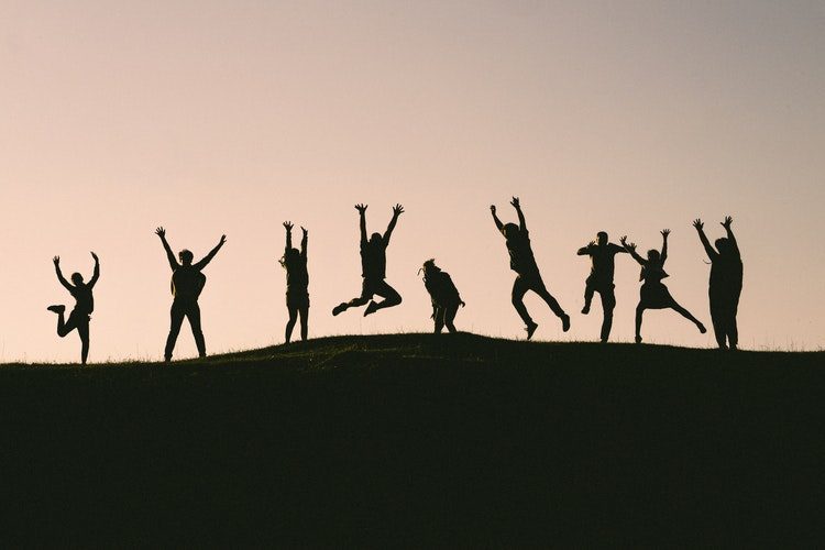 People in silhouette