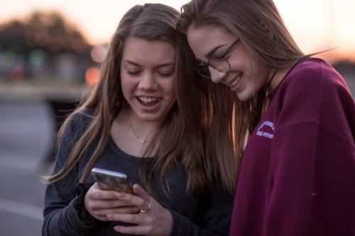 teenagers on phone