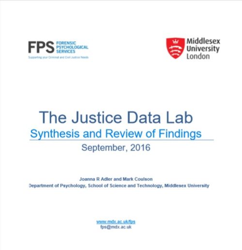 Title page for The Justice Data Lab