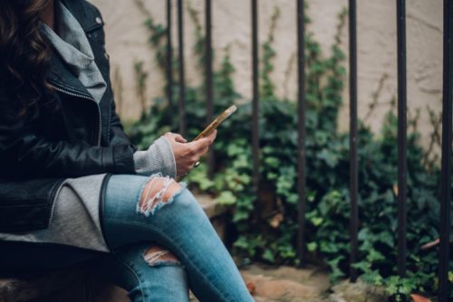 A person on a mobile phone