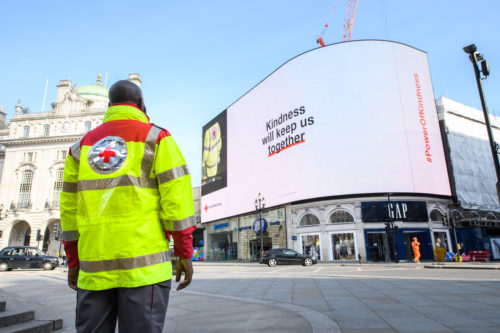 red cross worker in london