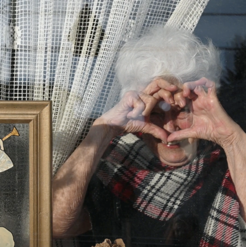woman at window