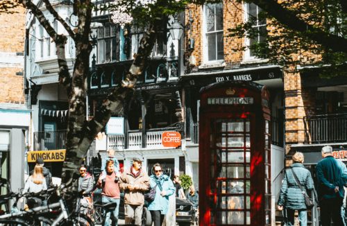 People on a UK high street