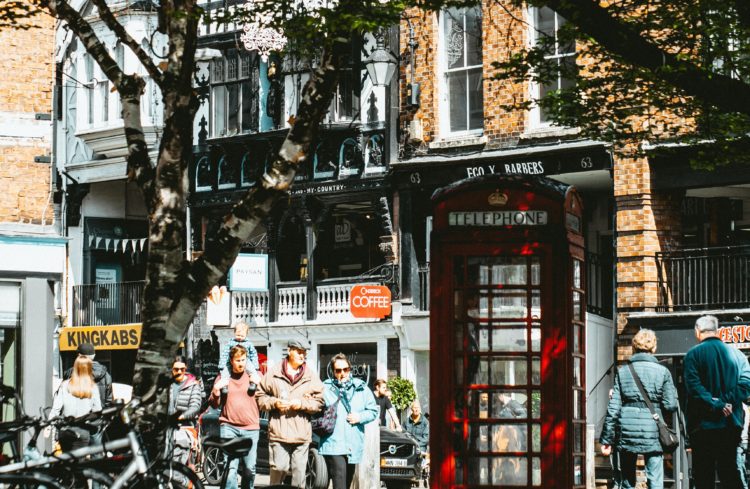 People on a UK high street