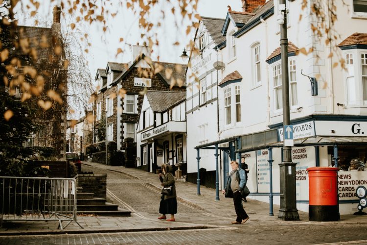 People walking on a high street