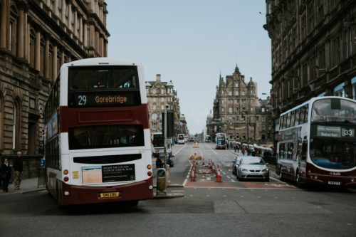 Buses in a city