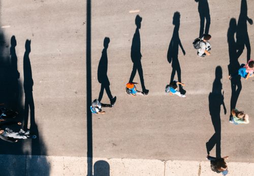 walkers in the street
