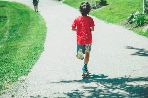 boy on scooter