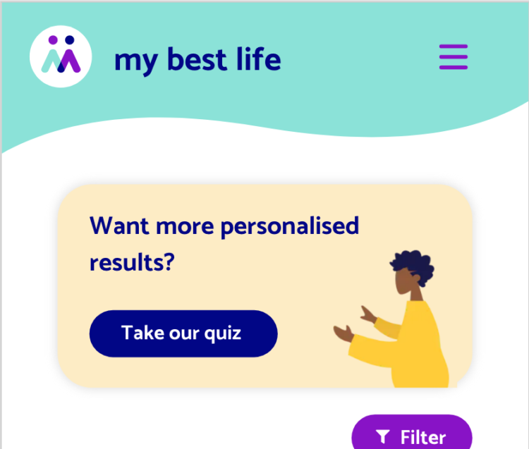 A screenshot of the app showing the logo in the top left corner
